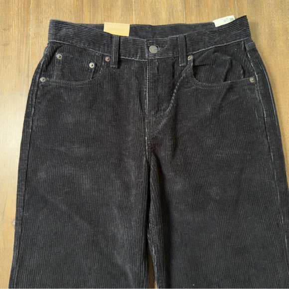 Levi’s Low Pro Pant Mid Rise Black Corduroy Baggy 90s Relaxed Straight Leg - Picture 8 of 11